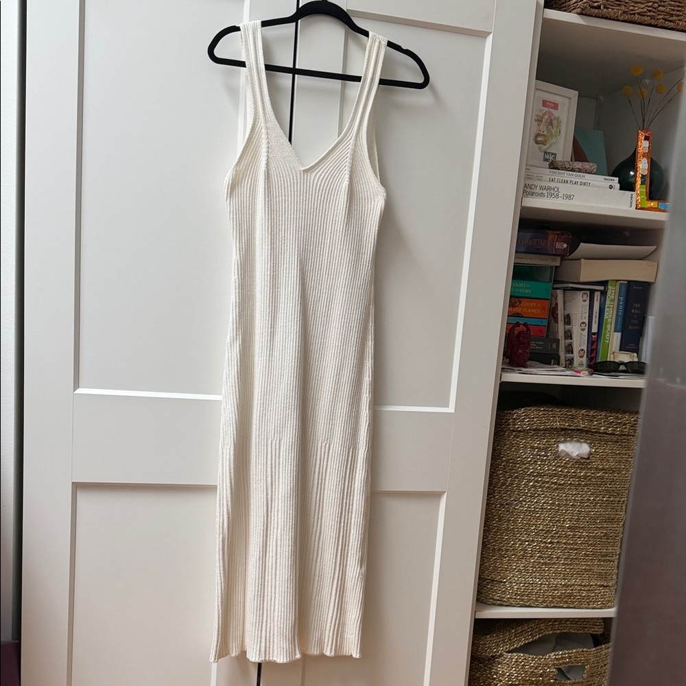 Chic Cream Knit Midi Dress